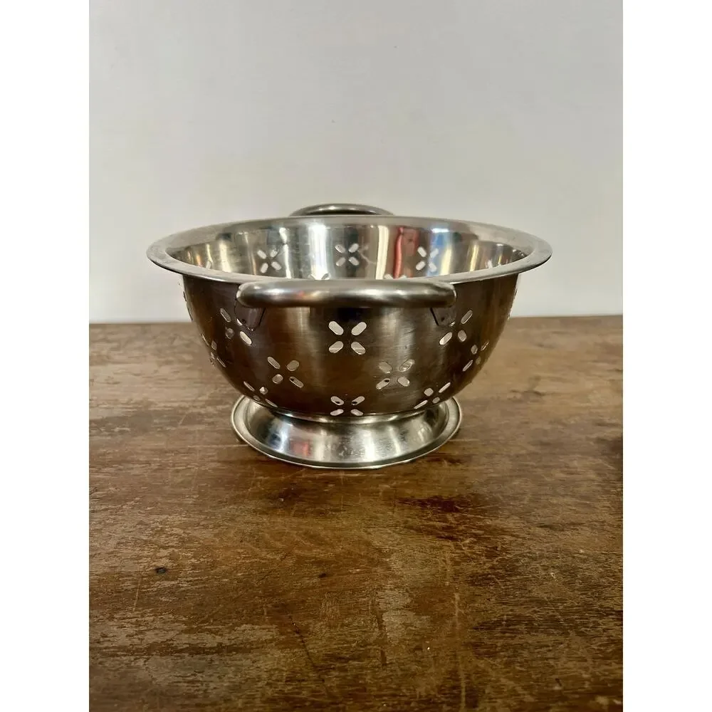 Vintage Stainless Steel Collander | Strainer | Kitchen Accessories